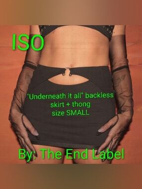 The End Label 'Underneath It All' Backless Skirt Thong - Black
